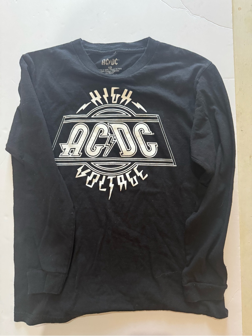 AC/DC Black Long Sleeve High Voltage Logo Tee